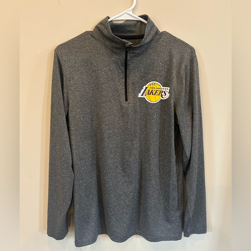 Lakers Pullover NBA Unk Los Angeles Small Gray Men's‎ Quarter Zip Shirt